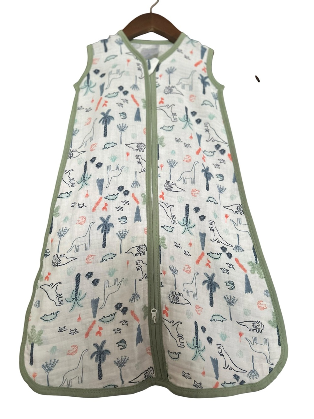 aden + anais Green Trim Dino Print Sleep Sack